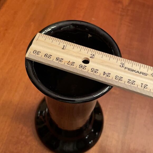 Vintage Black Glazed Pottery Vase - Picture 6 of 6